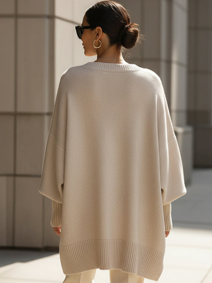 Nuvola | Maglione Oversize Drappeggiato con Collo Larg