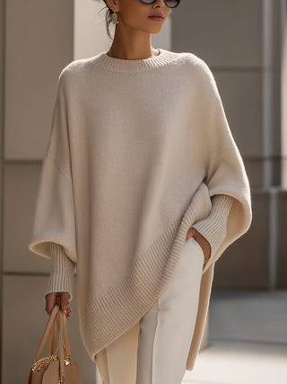 Nuvola | Maglione Oversize Drappeggiato con Collo Larg