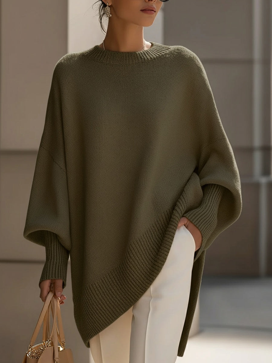 Nuvola | Maglione Oversize Drappeggiato con Collo Larg