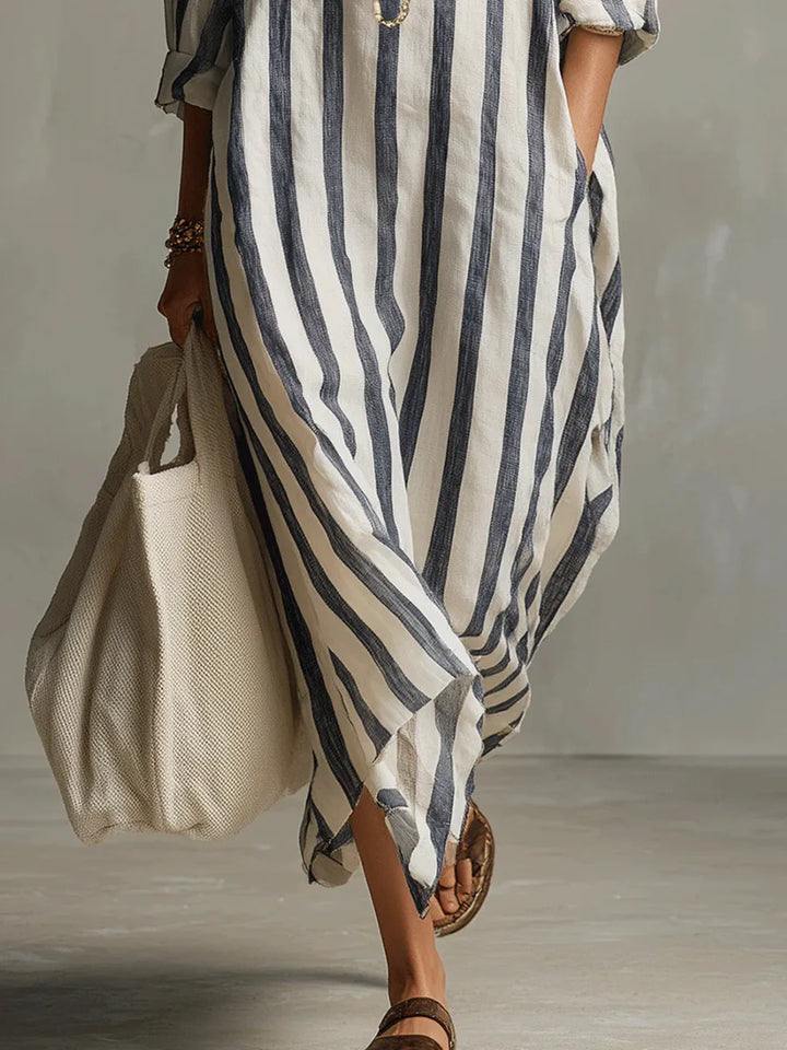 NADIA | Abito Maxi a Righe