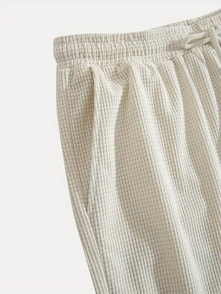 Pantaloni Corti Casual con Coulisse Testurizzati