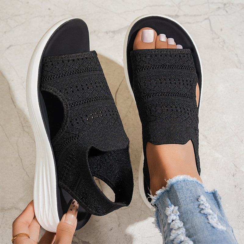 Sandali da donna con plateau in materiale traspirante | Serena