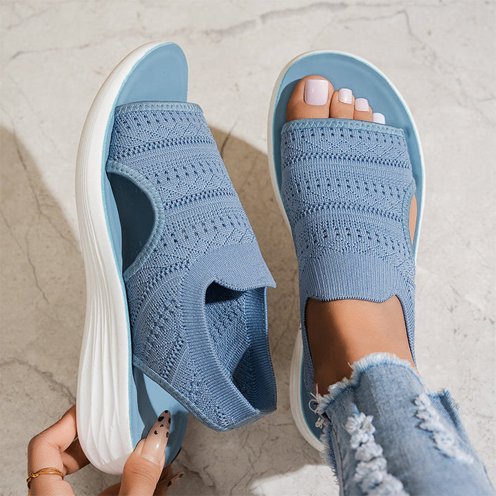 Sandali da donna con plateau in materiale traspirante | Serena