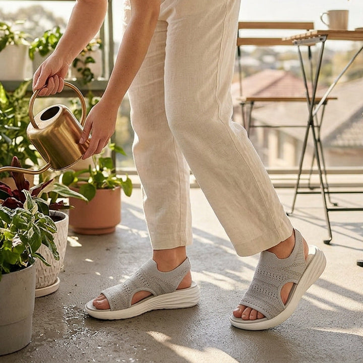 Sandali da donna con plateau in materiale traspirante | Serena