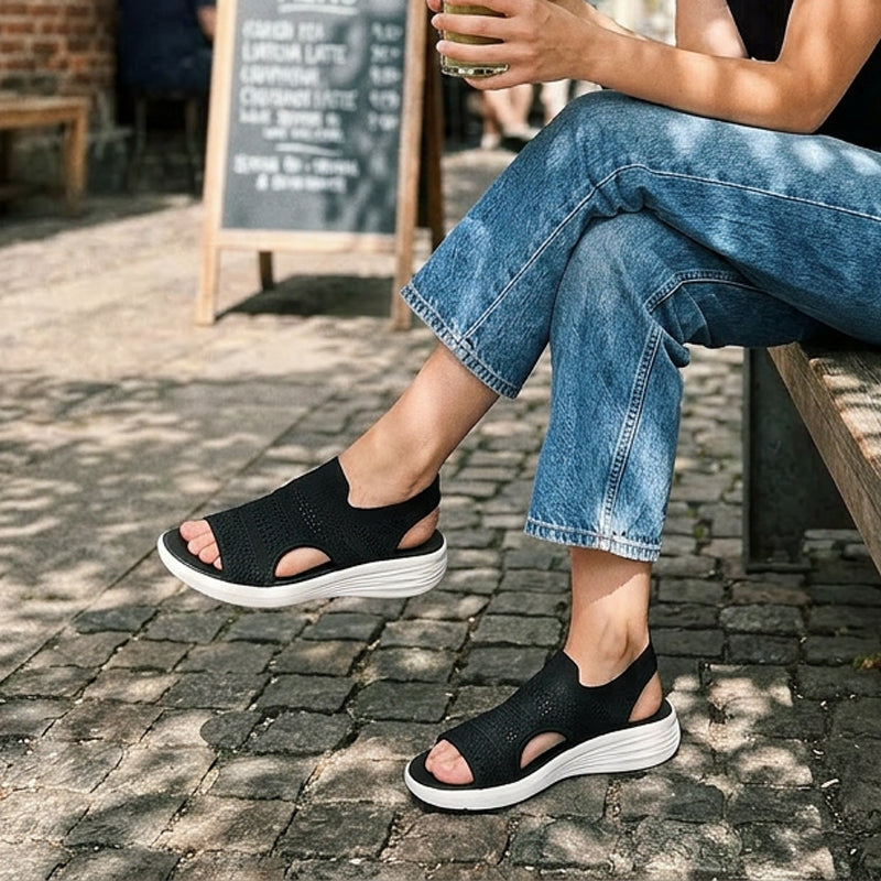 Sandali da donna con plateau in materiale traspirante | Serena